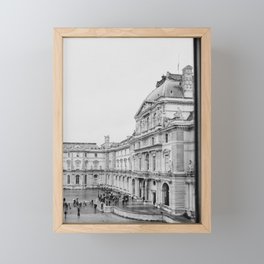Morning at the Louvre, Paris in France | Architecture | black and white travel photography Art Print Framed Mini Art Print