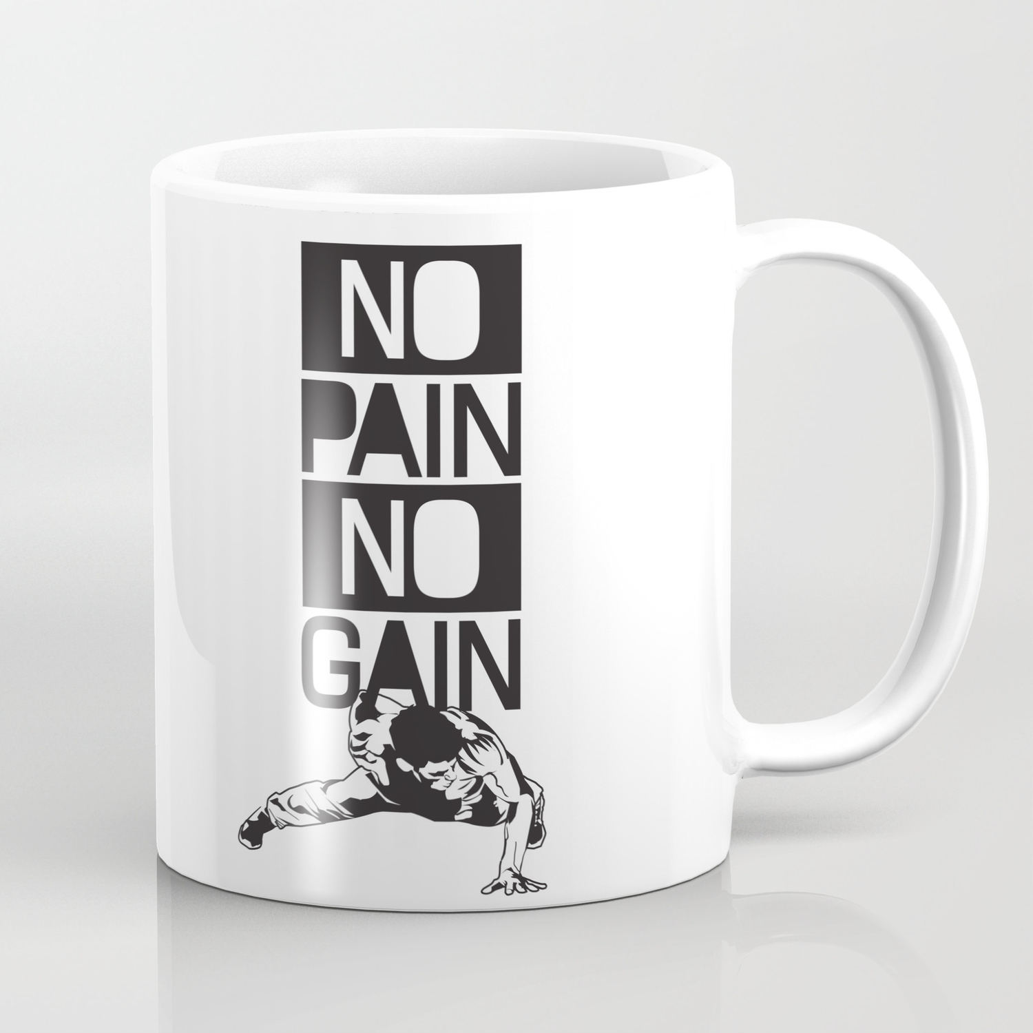 Fitness Coffee Gift Cute Pizza Cup Gift No Pain No Pizza Coffee Mug Gym Gift 