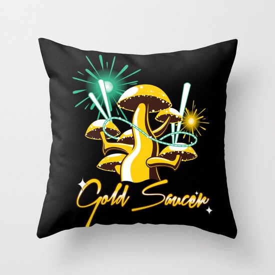 Gold Saucer Throw Pillow