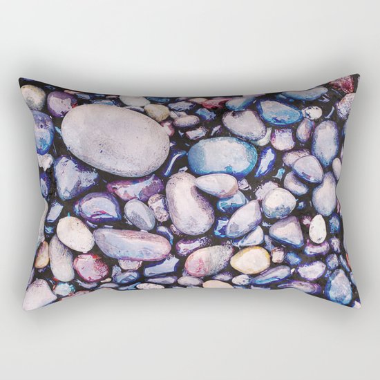 Stones On Beach Rectangular Pillow