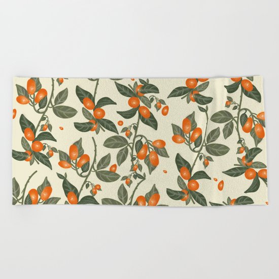 Oranges Pattern Beach Towel
