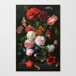 Jan Davidsz. de Heem "Still Life with Flowers in a Glass Vase" Canvas Print