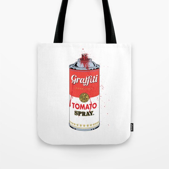 Graffiti Tomato Spray Can Tote Bag