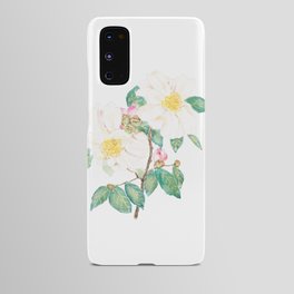 white camellia flowers watercolor  Android Case