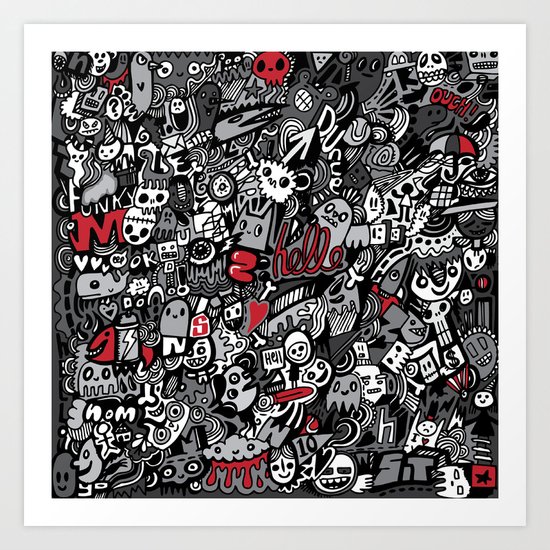 Doodled To Death Art Print