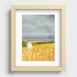 There's a ghost in the wheat field again... Recessed Framed Print