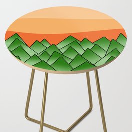Abstract geometric pattern - orange and green. Side Table