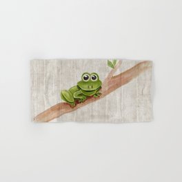 Little Frog, Forest Animals, Woodland Critters, Tree Frog Illustration Hand & Bath Towel