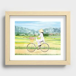 Cycling in Vietnam Recessed Framed Print