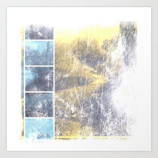 INST'ART in blue and yellow Art Print
