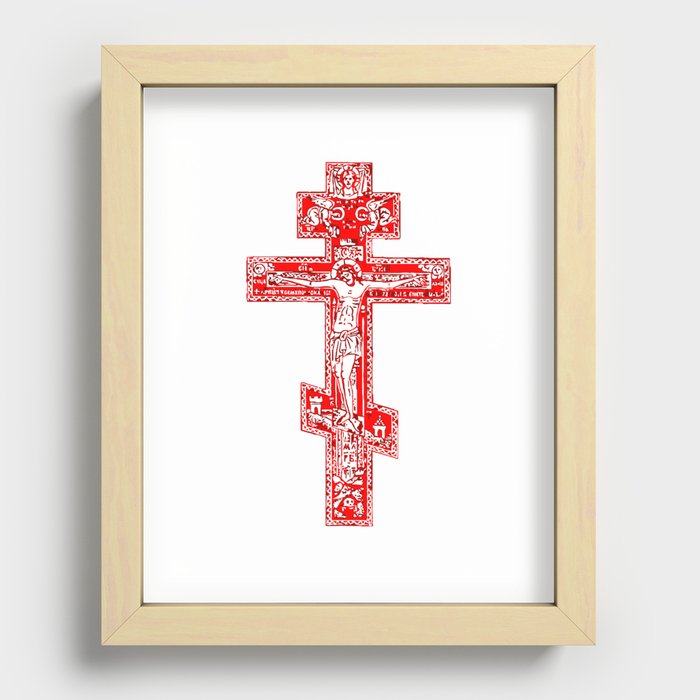 Russian Orthodox Three Bar Cross Classic T-Shirt Recessed Framed Print