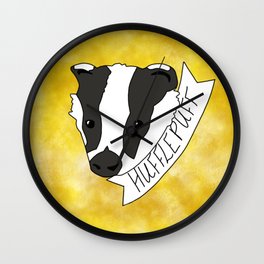 Hufflepuff Wall Clock | Graphicdesign, Hogwarts, Digital, Yellow, Ink, Books, Harrypotter, Jkrowling, Hufflepuff 