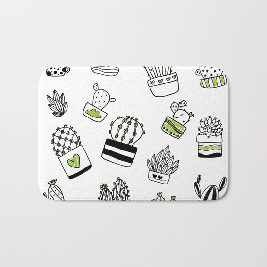 Cactus pattern Bath Mat