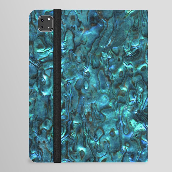 Abalone Shell | Paua Shell | Sea Shells | Patterns in Nature | Cyan Blue Tint | iPad Folio Case