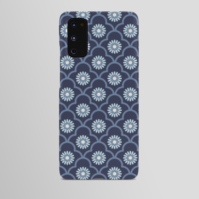Ethnic Ogee Floral Pattern Blue Android Case