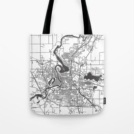 Eau Claire Road Map Tote Bag | Map, Wallart, Wisconsin, Poster, Print, Graphicdesign, Eauclaire, Roads, Digital, Water 