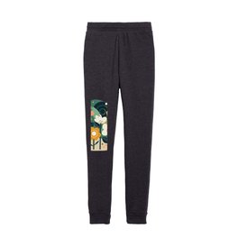 Hand drawing flowers in flat design Kids Joggers