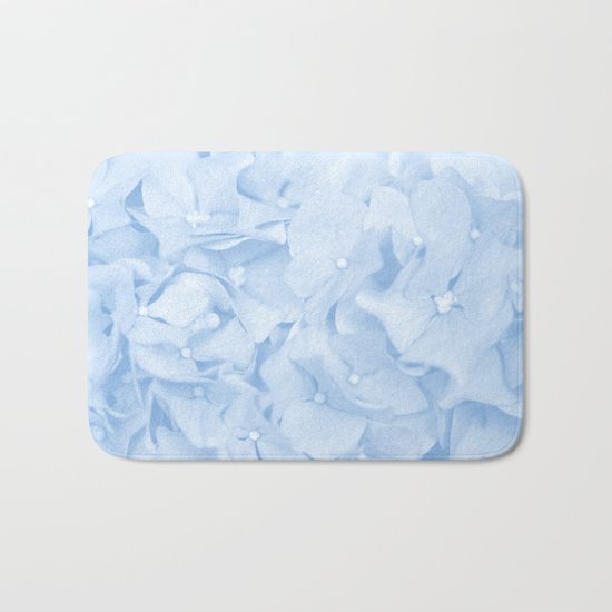 Pastel Blue Flowers Bath Mat