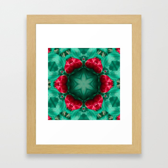 A Rosy Mandala Framed Art Print