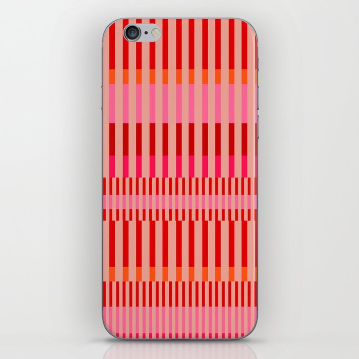 Abstraction_GEOMETRIC_RED_LINE_WEAVING_PATTERN_POP_0123 iPhone Skin