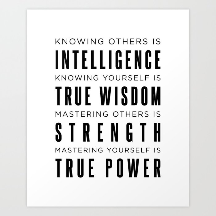 Knowing yourself is true wisdom - Lao Tzu Quote - Literature - Typography Print 1 Art Print