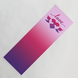 Flying Heart Love Doves Yoga Mat