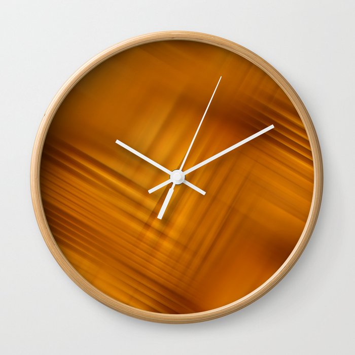 Orange brown Stripes Wall Clock
