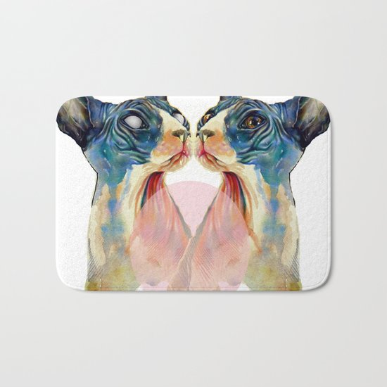 white cats Bath Mat