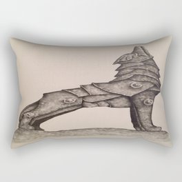 armored wolf Rectangular Pillow