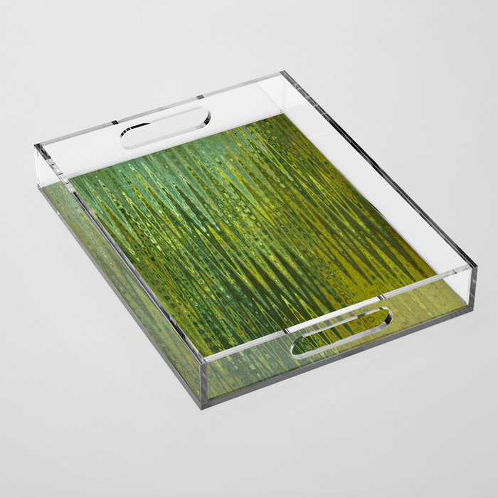 Wood Green Tones Abstract Art Pattern Acrylic Tray