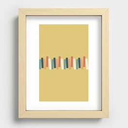 Atomic Age Mid Century Modern Funky Rectangles Yellow Background Recessed Framed Print