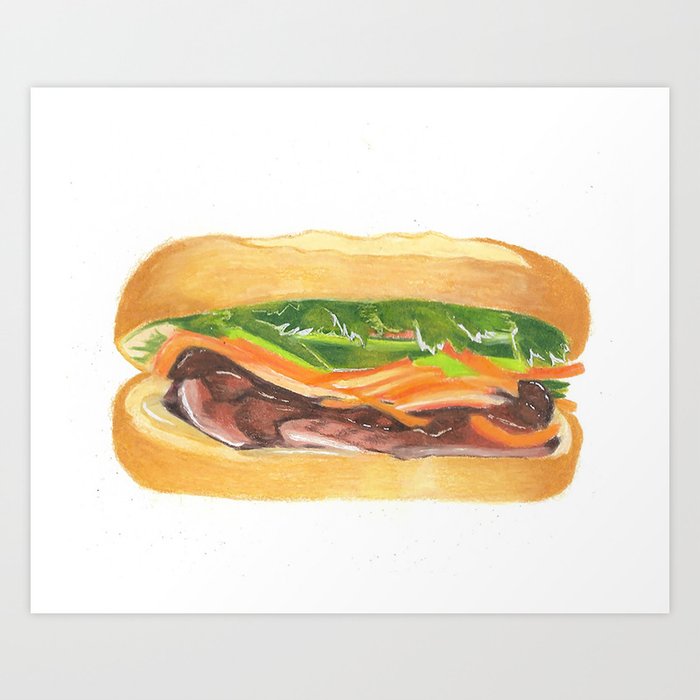 Pork Banh Mi Sandwich Art Print