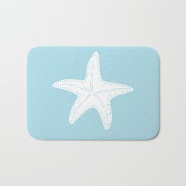 Starfish in light blue Bath Mat