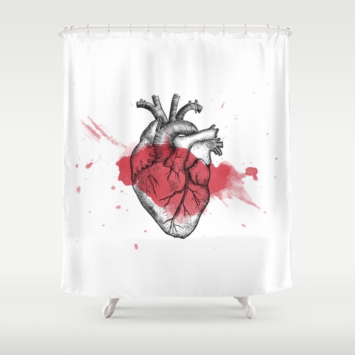 Anatomical heart - Art is Heart  Shower Curtain