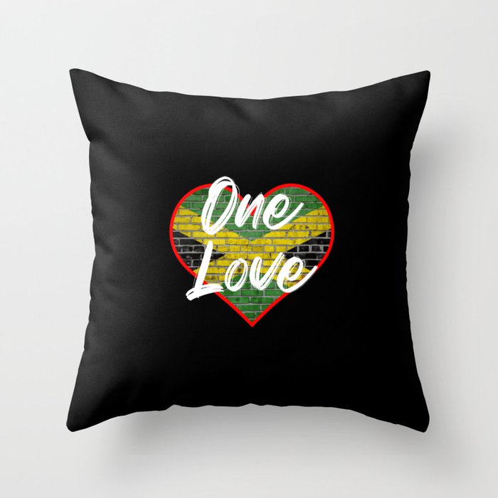 Jamaica heart true love Jamaicans Throw Pillow