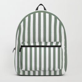 Sage Green Stripe Backpack | Greenstriped, Greenwhitestripe, Greenstripes, Verticalstripe, Greenwhitestripes, Digital, Greenandwhite, Greenstripe, Pattern, Pop Art 
