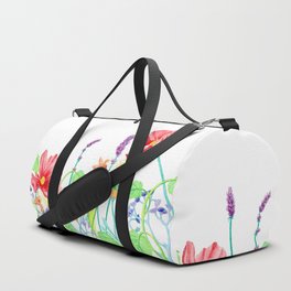 Floral Border - Jewel Colours Duffle Bag