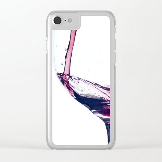 Red Wine Splash Clear iPhone Case