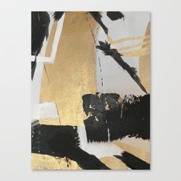 Gold leaf black abstract Canvas Print