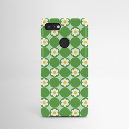 60's Bright Summer | Green Polka Dot Flower Android Case