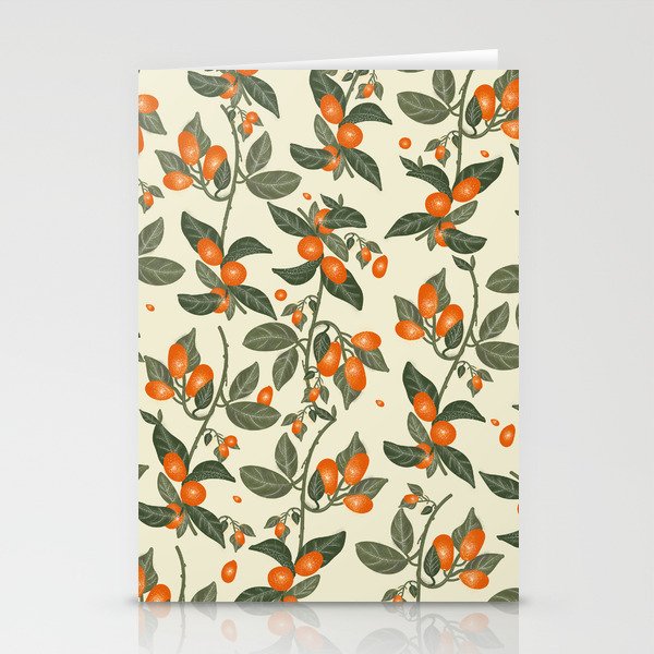 Oranges Pattern Stationery Cards