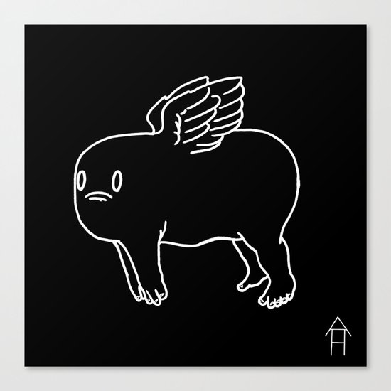 Cherub in Black Canvas Print