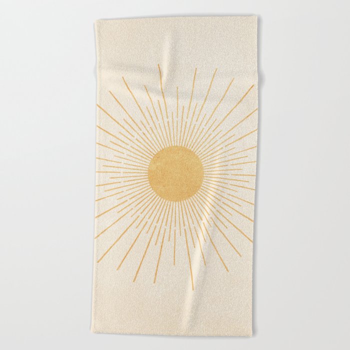 Sun #3 Yellow Beach Towel