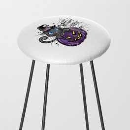 Witchy vibes funny witch cat Halloween Counter Stool
