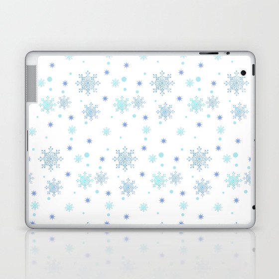 Christmas Pattern Lovely Blue Snowflake Laptop & iPad Skin