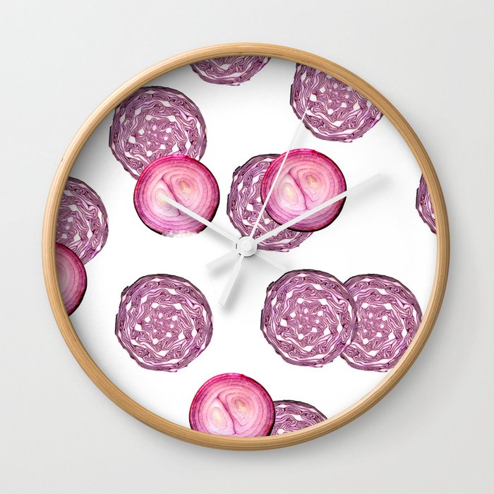 Cabbage and Onion Pattern Wall Clock
