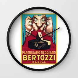 1930 Bertozzi Parma Cheese Italian Advertising Poster Wall Clock