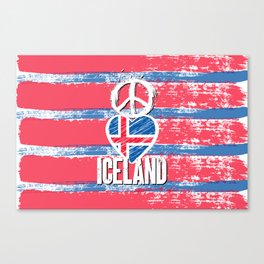 Peace Love Iceland Canvas Print