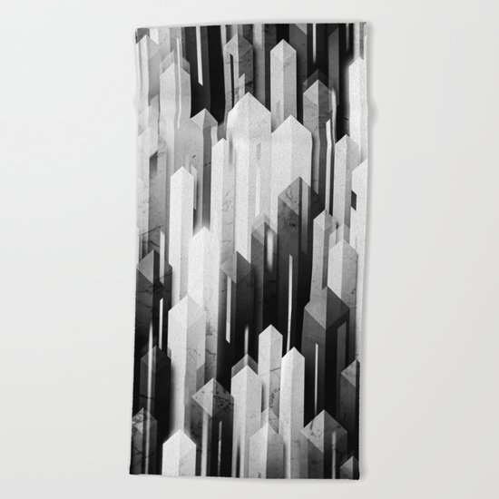 obelisk posture 3 (monochrome series) Beach Towel
