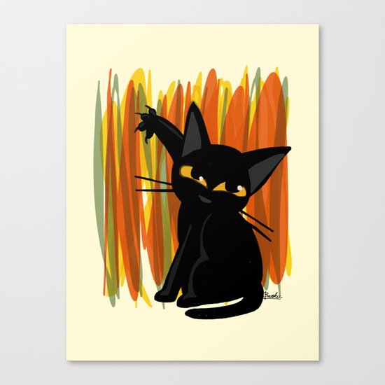 Cat artist Canvas Print